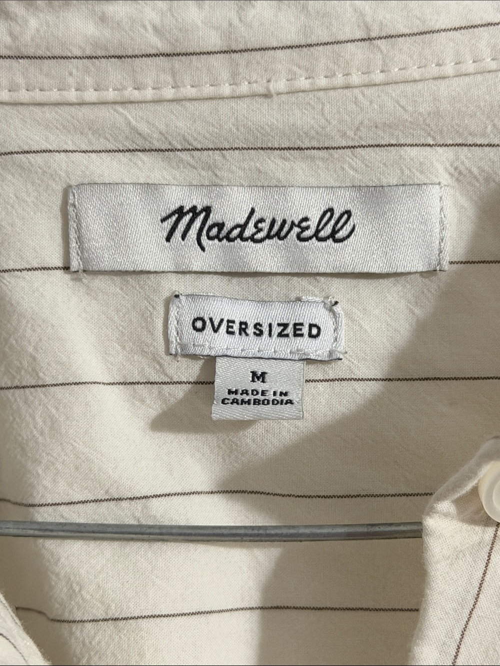Madewell The Signature Poplin Oversized Shirt in Stripe size medium - Picture 3 of 12